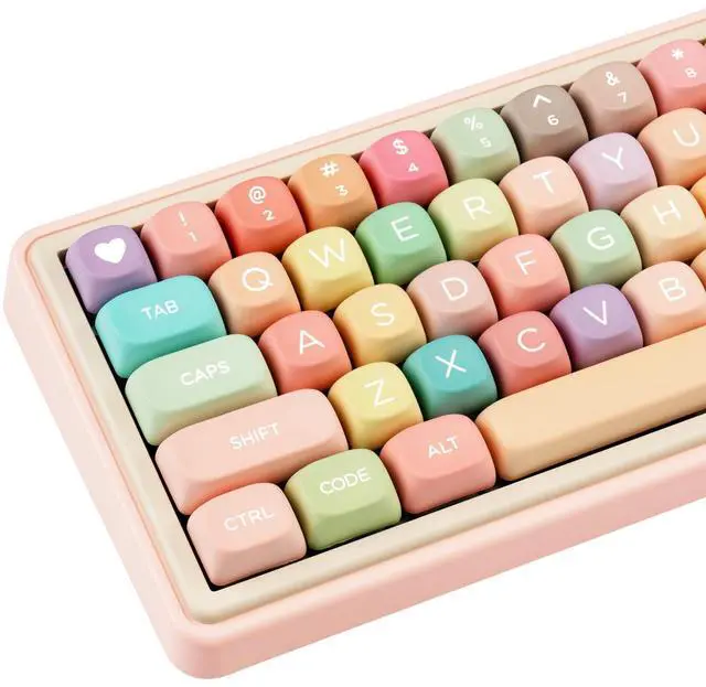 Main image of COOMICKEY MOA Profile PBT Keycaps Dye-Sublimation Cute Candy Keycaps, 126 Keys Custom Keyboard Keycap Set for Cherry MX Mechanical Keyboard