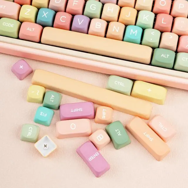 Alt view image 3 of 5 - COOMICKEY MOA Profile PBT Keycaps Dye-Sublimation Cute Candy Keycaps, 126 Keys Custom Keyboard Keycap Set for Cherry MX Mechanical Keyboard