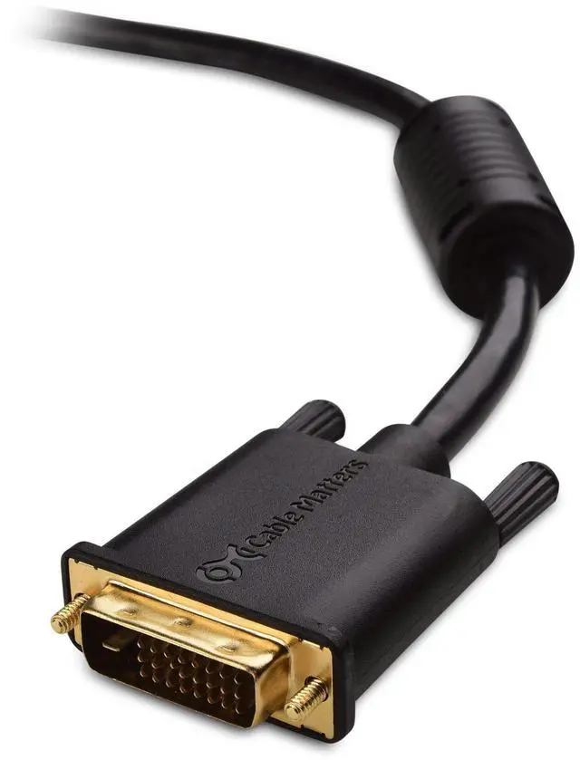 Alt view image 3 of 5 - Cable Matters 1-Pack DVI to DVI Cable with Ferrites (DVI Dual Link Cable, DVI D Cable) 10 Feet & 2-Pack 16 AWG Heavy Duty 3 Prong Computer Monitor Power Cord