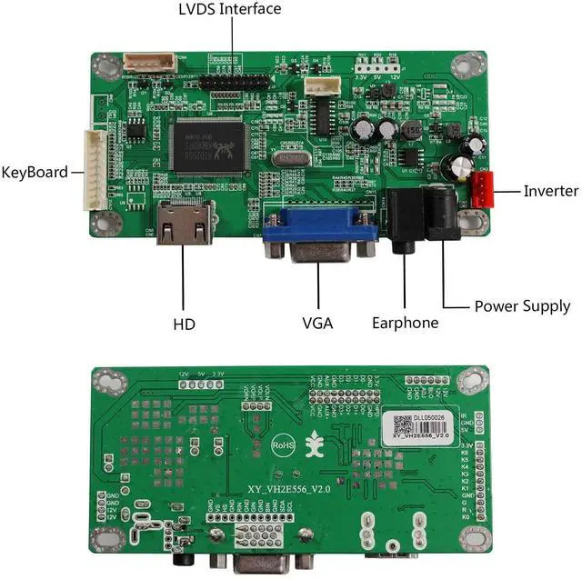 Alt view image 4 of 5 - VSDISPLAY VGA Controller Board eDP for 27" 2560x1440 2K LM270WQ1-SDE3 36 pin WLED LCD Screen