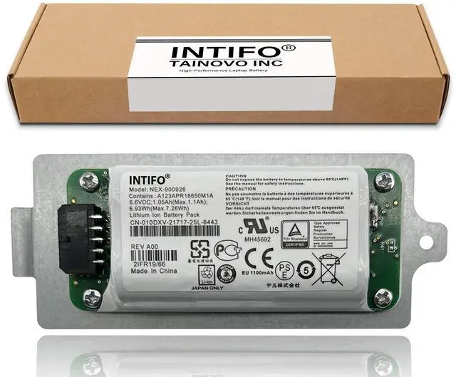 Alt view image 2 of 5 - INTIFO 6.93Wh NEX-900926 Smart Battery Compatible with Dell EqualLogic Module Type 15 Type 18 Type 19 PS4210 PS6210 PS6610 Controller Series 010DXV 0FK6YW 0K4PPV 0KVY4F 0M1GDN NEX-900926-A [2-Cell]
