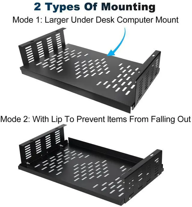 Alt view image 5 of 5 - Freejia Adjustable Under Desk PC Mount for Small Form Factor SFF Computers and PCs, Product Using Space 17.3" x H 4" x D 12", Compatiblet with PlayStation 4, PS4 Slim, PS4 Pro for Under Desk Gaming