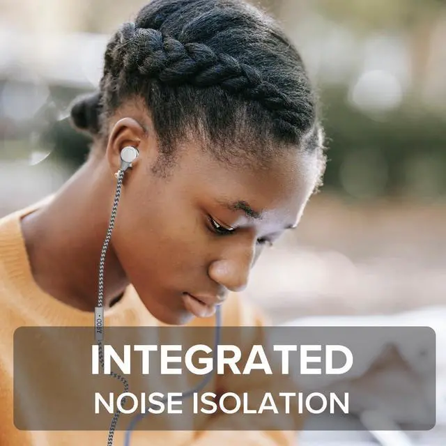 Alt view image 2 of 5 - COBY Noise Isolating Metal Wired Earbuds | Wired Headphones w/ Built-In Microphone for Ear Buds | Noise Canceling Headphones S/M/L Ear Gels (Silver)