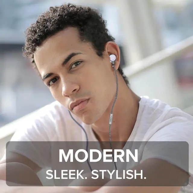 Alt view image 4 of 5 - COBY Noise Isolating Metal Wired Earbuds | Wired Headphones w/ Built-In Microphone for Ear Buds | Noise Canceling Headphones S/M/L Ear Gels (Silver)