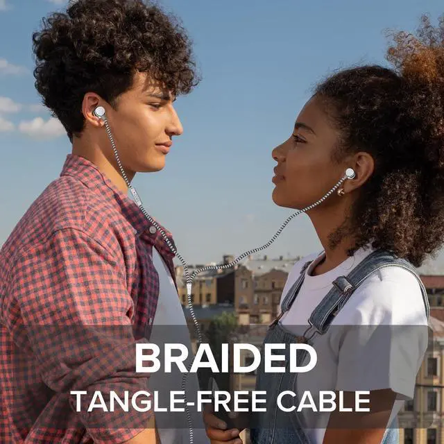 Alt view image 5 of 5 - COBY Noise Isolating Metal Wired Earbuds | Wired Headphones w/ Built-In Microphone for Ear Buds | Noise Canceling Headphones S/M/L Ear Gels (Silver)