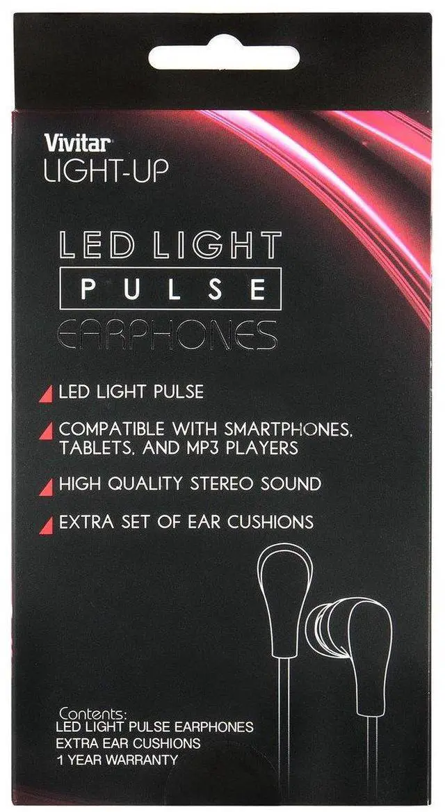 Alt view image 4 of 4 - Vivitar VEP20153-ASST Light up Stereo Headphones, Assorted Colors