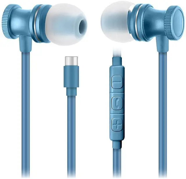 Main image of SENTRY OSE450 Blue Headphones in-Ear Earbuds with Wired USB-C Connection, Inline Volume Controller & Microphone, Noise Isolation