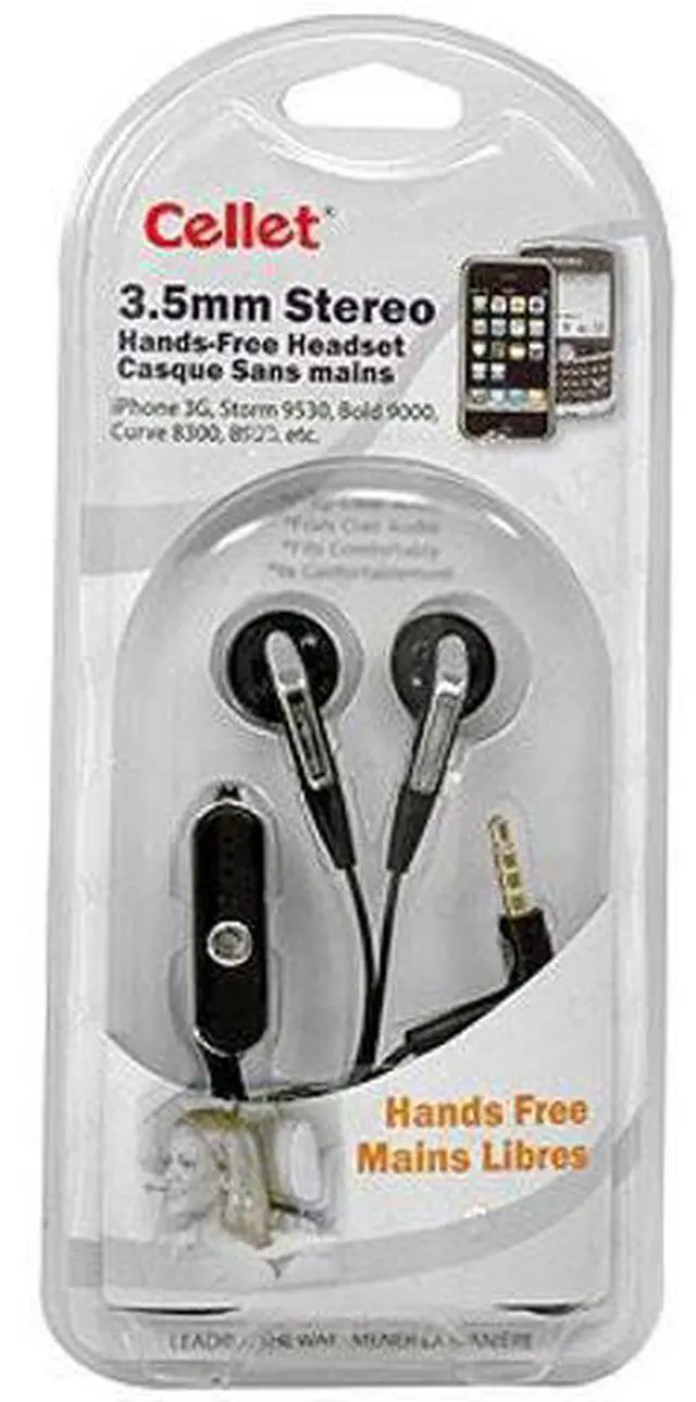 Alt view image 2 of 2 - Cellet 3.5mm Stereo Headset for Samsung S3, S4, HTC One, Note 2, Apple iPhone 5,4, 4S - Black