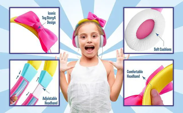 Alt view image 3 of 5 - eKids TS-140BP Headphones for Kids Toy Story 4 Bo Peep Adjustable Stereo Tangle-Free 3.5Mm Jack Wired Cord Over Ear Parental Volume Control School Home Travel