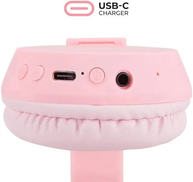 Alt view image 5 of 5 - Altec Lansing - Kid Safe 2-in-1 Bluetooth Headphones, Safe Volume Limiting, Foldable Design, Enjoy Audio and Protect Your Child's Hearing (Pink)