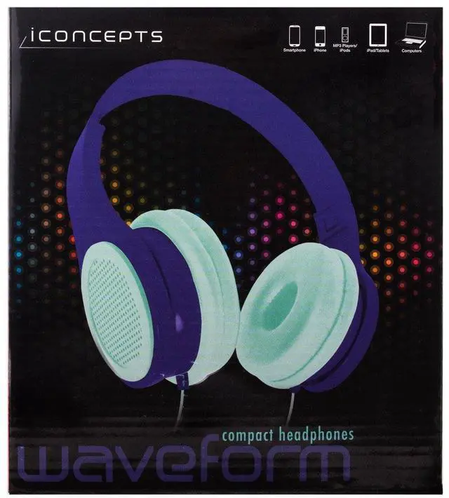 Alt view image 4 of 5 - Vivitar GRILLHP-PT Grill Headphones, Purple/Aqua
