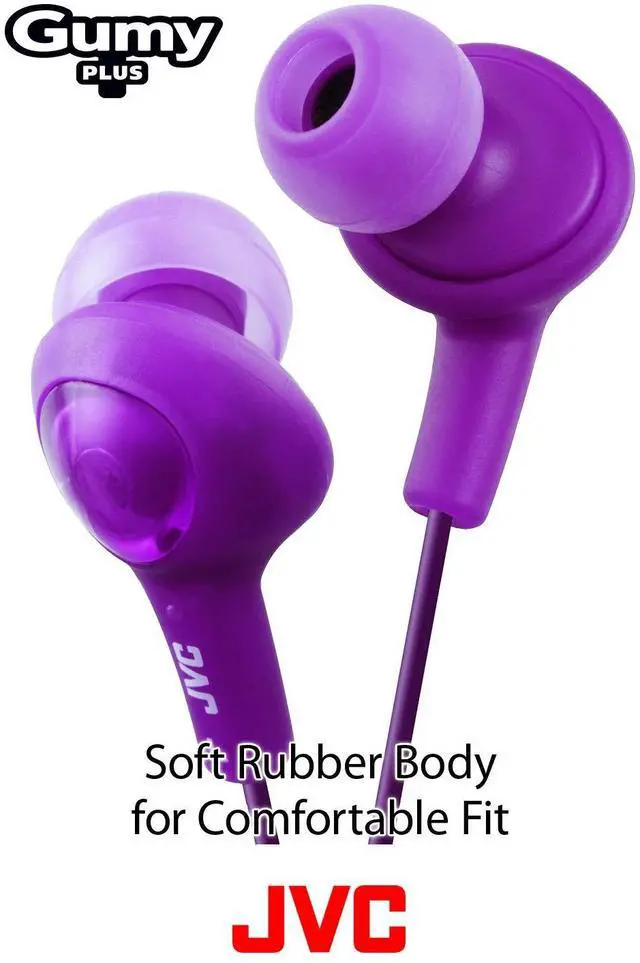 Alt view image 5 of 5 - JVC HAFR6V Gumy Plus Headphones (Violet)