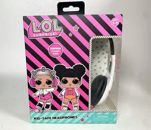 Alt view image 5 of 5 - L.O.L. Surprise! Kids Safe Over The Ear Headphones HP2-03136 | Kids Headphones, Volume Limiter for Developing Ears, 3.5MM Stereo Jack, white/black Recommended for Ages 3-9, by Sakar