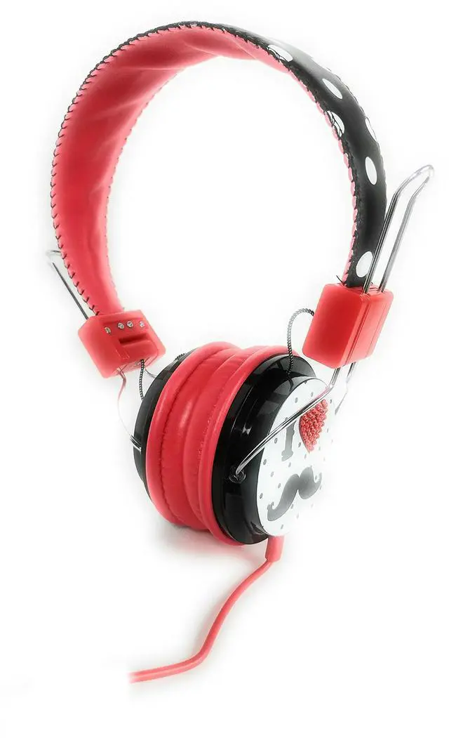 Alt view image 2 of 2 - SWAGG SWHP-BA-LOVE Bling with Mic Headphones, Love Mustache