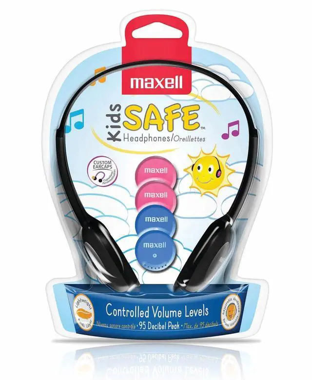Alt view image 2 of 3 - Maxell 190338 Lightweight & Small Volume Protection 30mm Driver Comfortable Kids Safe Children Headphones with Interchangeable Colors Black