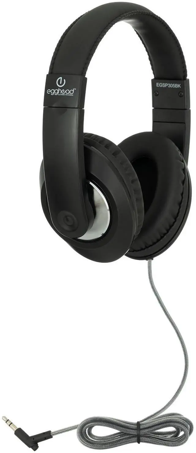 Main image of Egghead® Premium Over-Ear School Testing & Multimedia Headphone with Leatherette Cushions, Adjustable Headband, Tangle-Resistant Tri-Shield Cord, 3.5mm Plug, and 3-Year Warranty