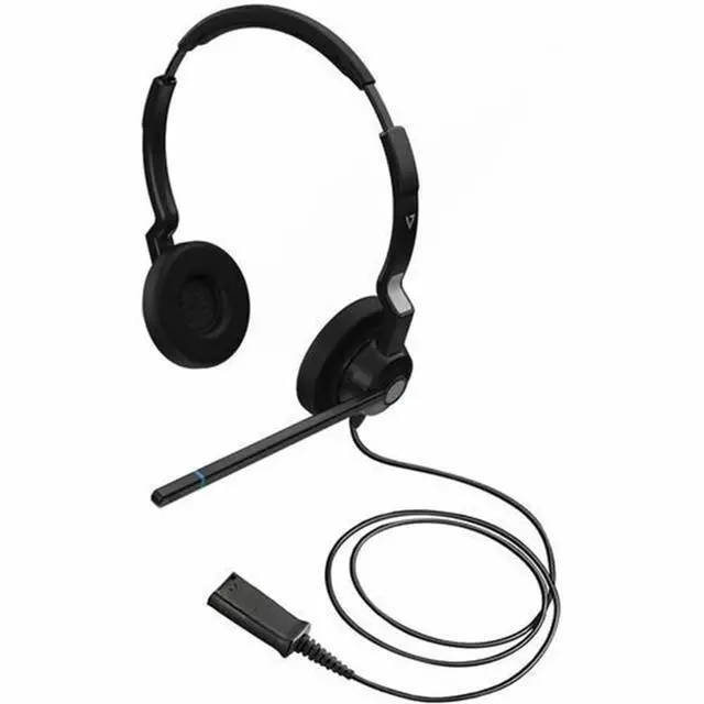 Alt view image 2 of 2 - V7 Wired Binaural QD Call Center Headset