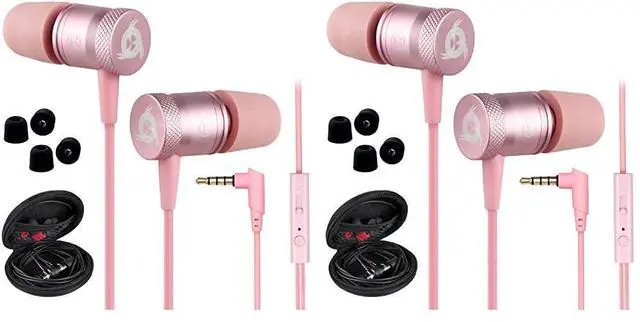 Main image of KLIM Fusion Earbuds Wired with Microphone + Long-Lasting with 5 Years Assurance - New - Innovative Memory Foam Earbuds + Gaming Earbuds with Mic and 3.5 mm Jack - Pink Earphones (Pack of 2)