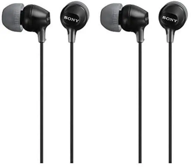 Main image of Sony MDREX15LP in-Ear Earbud Headphones, Black, Model Number: MDREX15LP/B (Pack of 2)