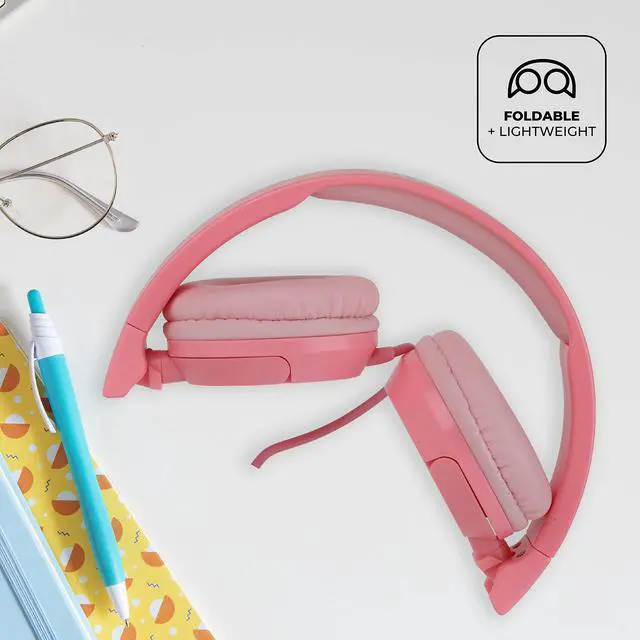 Alt view image 5 of 5 - Altec Lansing Over The Ears Kids Headphones - Wired - Volume Limiting Technology for Developing Ears, Ages 6-9, Perfect for Learning from Home, Pink