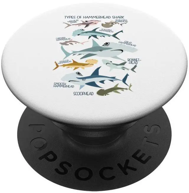 Main image of Shark Lover Shark Lover Types Of Hammerhead Shark Funny Love PopSockets Standard PopGrip