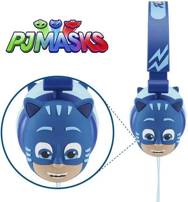 Alt view image 2 of 5 - PJ Masks Over-Ear Headphones for Kids - Adjustable Headband, Stereo Sound, Tangle-Free Cable, Volume Control, and 3.5mm Jack - Perfect for School, Home, and Travel