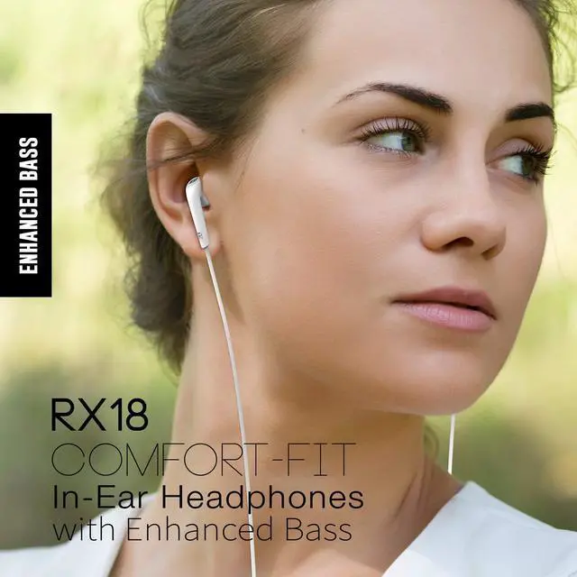 Alt view image 2 of 5 - MEE audio RX18 Comfort-Fit in-Ear Headphones with Enhanced Bass (White)