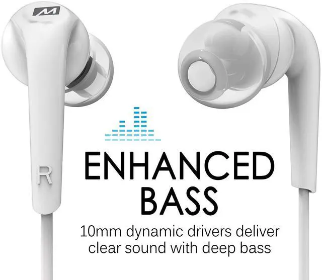 Alt view image 3 of 5 - MEE audio RX18 Comfort-Fit in-Ear Headphones with Enhanced Bass (White)