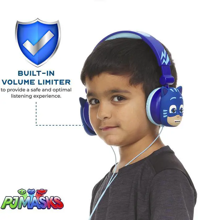 Alt view image 4 of 5 - PJ Masks Over-Ear Headphones for Kids - Adjustable Headband, Stereo Sound, Tangle-Free Cable, Volume Control, and 3.5mm Jack - Perfect for School, Home, and Travel