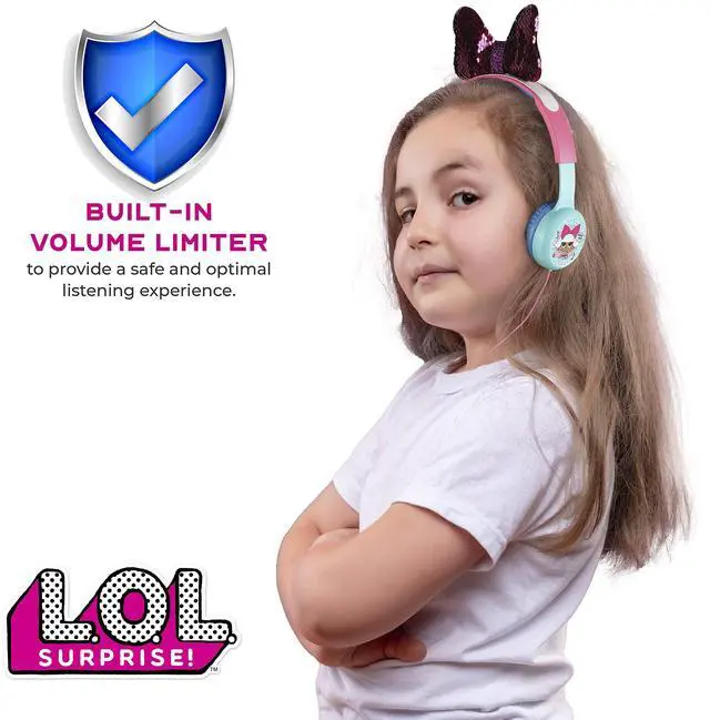 Alt view image 4 of 5 - L.O.L. Surprise! Kids Safe Over The Ear Headphones HP2-13136 | Kids Headphones, Volume Limiter for Developing Ears, 3.5MM Stereo Jack, Recommended for Ages 3-9, by Sakar (Styles may vary)