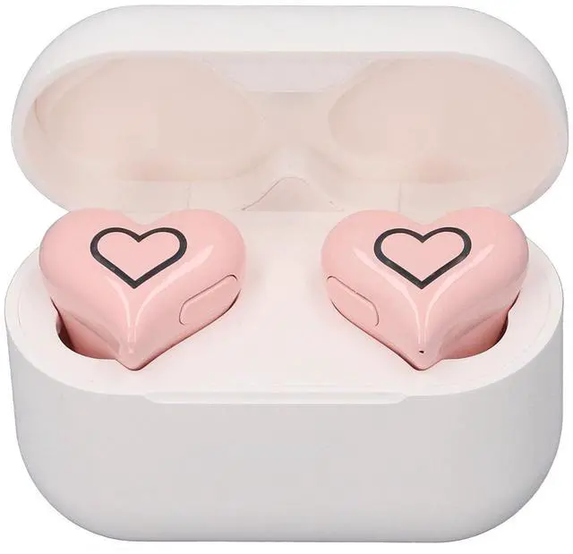 Main image of Heart Shaped Earbuds, Cute Heart Shaped Noise Canceling Earphones with Color Gradient Light, Stylish HiFi Stereo Sound in Ear Bluetooth Earbuds for Women Girls (P Ink)