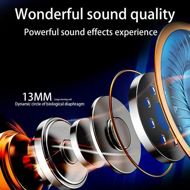 Alt view image 3 of 5 - Wireless Earbuds Hi-Fi Stereo Bass with Mic Noise Reduction Bluetooth 5.3 Headphones 40Hrs Playtime IPX7 Waterproof for iPhone Android