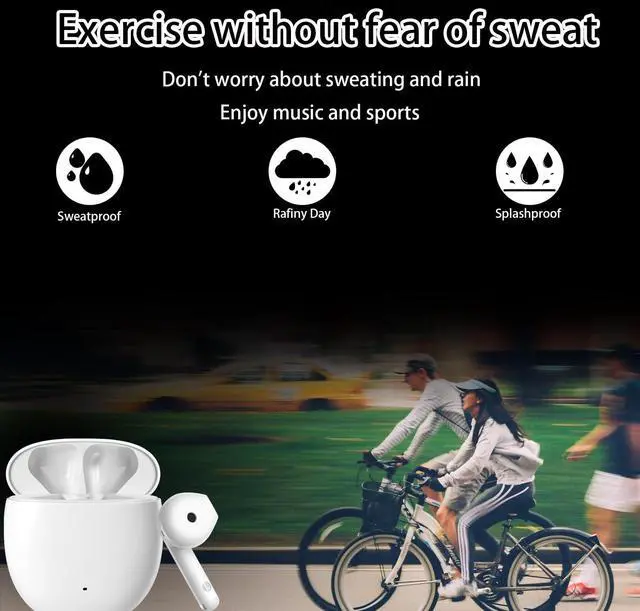 Alt view image 5 of 5 - Wireless Earbuds Hi-Fi Stereo Bass with Mic Noise Reduction Bluetooth 5.3 Headphones 40Hrs Playtime IPX7 Waterproof for iPhone Android