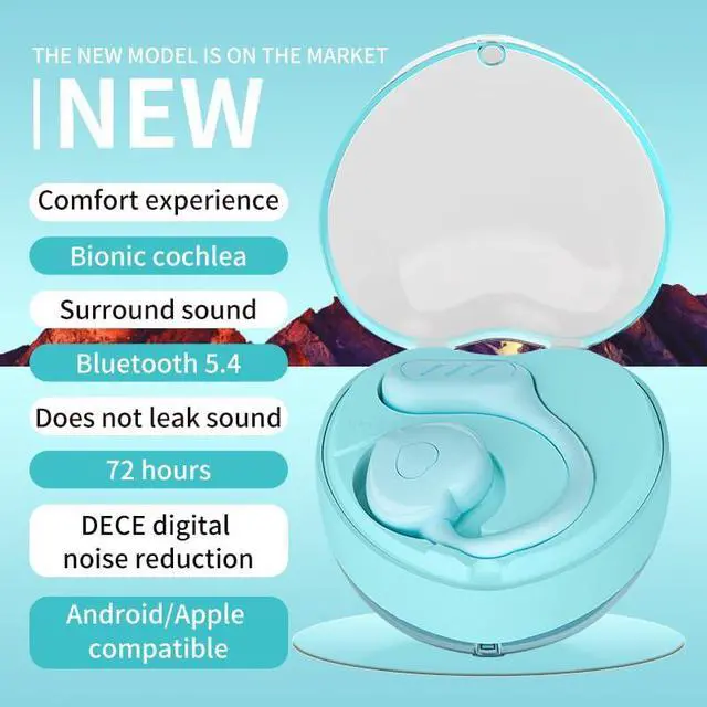 Alt view image 2 of 5 - YUSONIC Open Ear Headphones, Bluetooth V5.4, Kids Earbuds mit Heart-Inspired Style The Best Choice of Gifts for Little Girls. (Blue)