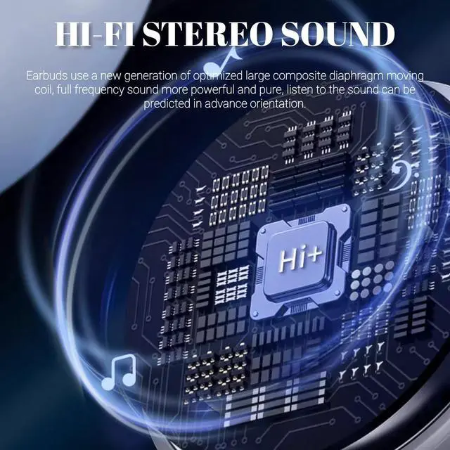 Alt view image 3 of 5 - Noise Cancelling Earbuds, V77 Bluetooth 5.3 in Ear Headphones with 80 Hours Standby, Touch Control Bass Stereo Sports Earbuds with Charging Case & Power Display