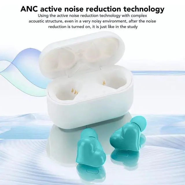 Alt view image 4 of 5 - Yunseity Heart Shaped Earbuds, Bluetooth 5.3 Earphones Noise Canceling Stereo Earphones with Charging Case, in Ear Earbuds for Phone Computer Laptop Sports