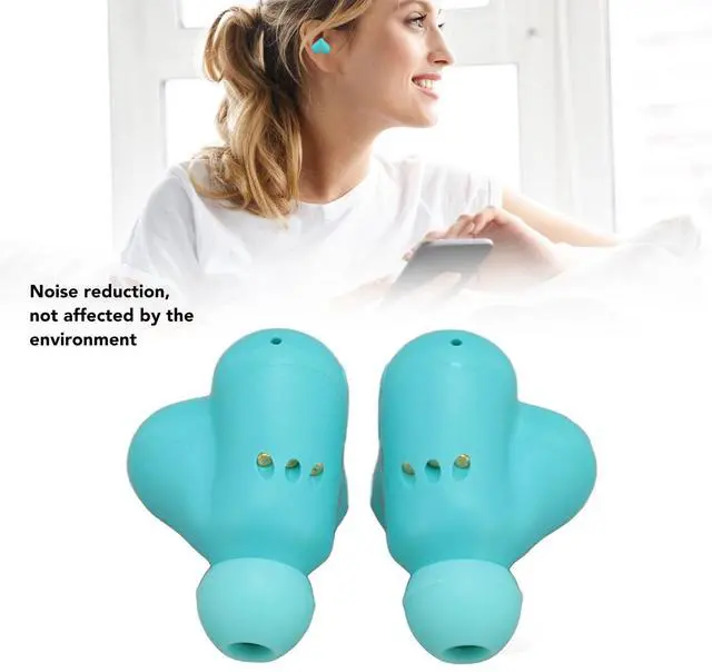 Alt view image 5 of 5 - Yunseity Heart Shaped Earbuds, Bluetooth 5.3 Earphones Noise Canceling Stereo Earphones with Charging Case, in Ear Earbuds for Phone Computer Laptop Sports
