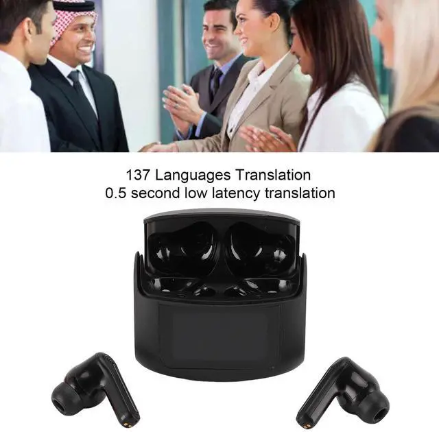 Alt view image 2 of 5 - Language Translator Earbuds, 137 Languages Real Time Voice Interpreter, Noise Cancellation Smart Voice Translator Headphones for Travel Business Learning