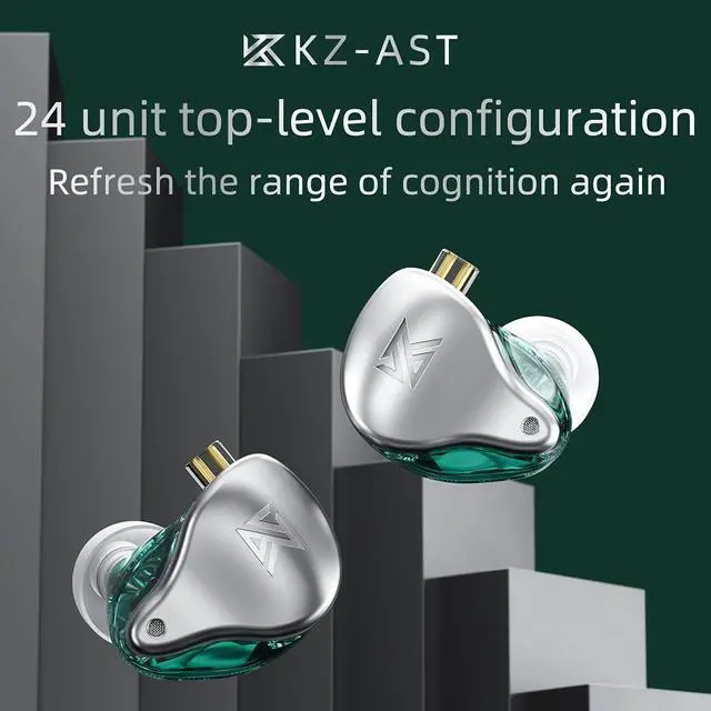 Alt view image 4 of 5 - KZ AST in-Ear Monitor, 12 BA Driver HiFi Earphones, Bass Noise Cancelling Headphones with Detachable 2pin Cable for Audio Engineers Musicians Audiophile