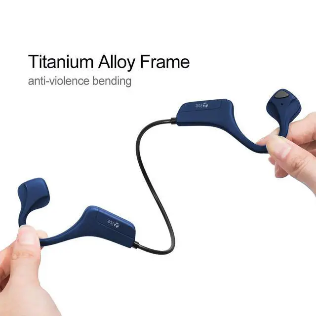 Alt view image 4 of 5 - YouthWhisper Bluetooth Headphones Waterproof Bone Conduction Headset Open Ear Earphones Blue Headset with mic, Bluetooth Headset with mic