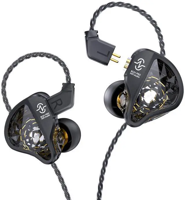 Main image of CCZ BC01 Pro in ear Monitors, 1BA 1DD Hybrid Driver iems for Gaming Singers, Professional HiFi Stereo iem Earphones with Noise Canceling, Patented Eartips Earfins, Detachable 2pin Cable (Black no mic)