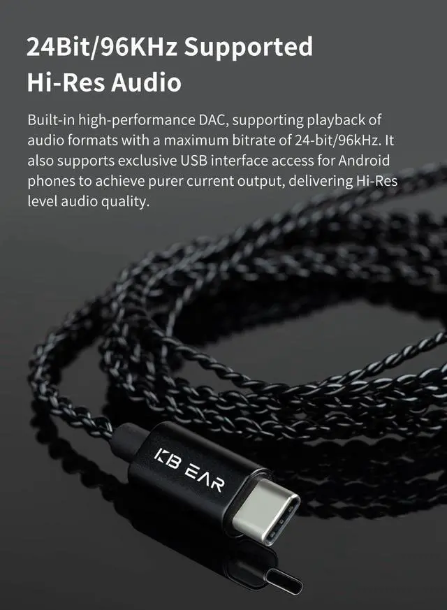 Alt view image 2 of 5 - KBEAR 2 Pin Type C IEM Cable and KZ ZSN Pro Wired Earphones