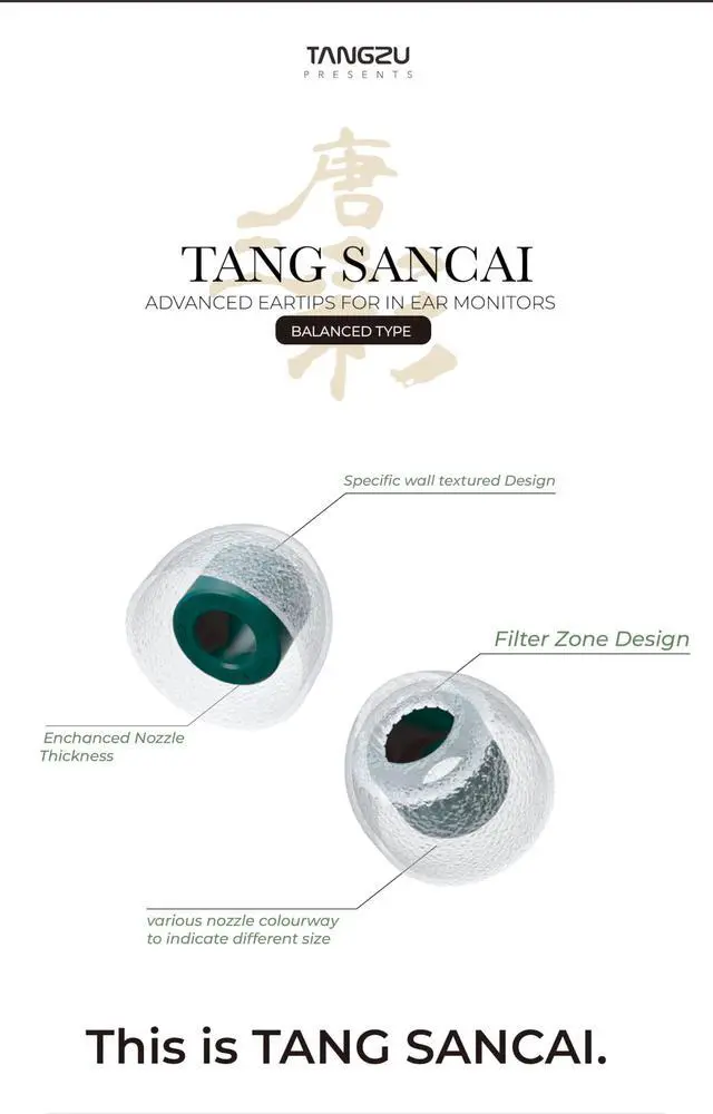 Alt view image 2 of 5 - YINYOO 3 Pairs Tangzu Sancai Tips and KBEAR K01 Wired Earbuds