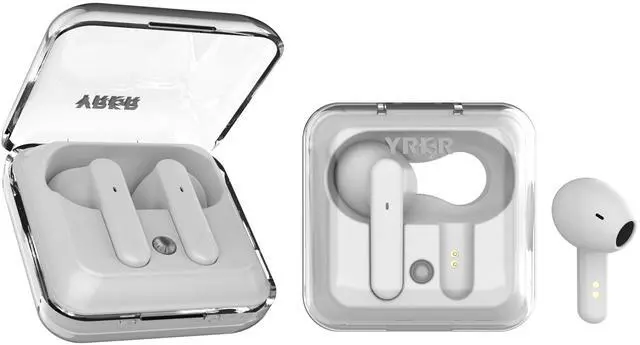 Main image of YAKEN YRKR Wireless Earbuds, Bluetooth 5.3, Noise Cancelling Cute Color Earbuds with Charging Case for Android iPhone YK12 White