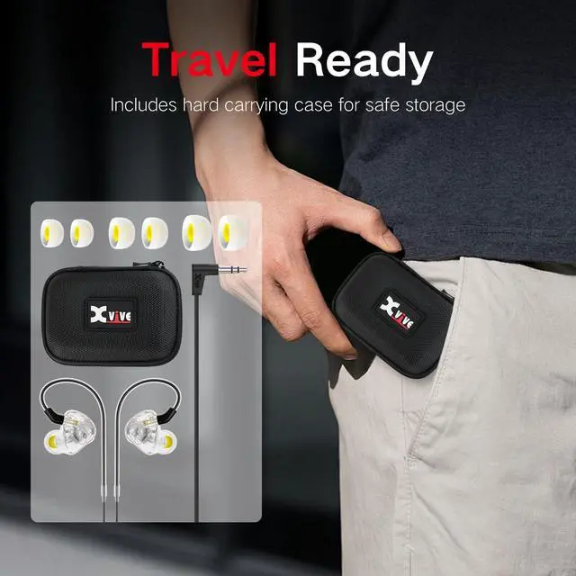 Alt view image 5 of 5 - Xvive T9 in Ear Monitor, Professional IEM Earbuds with Knowles Dual BA Drivers