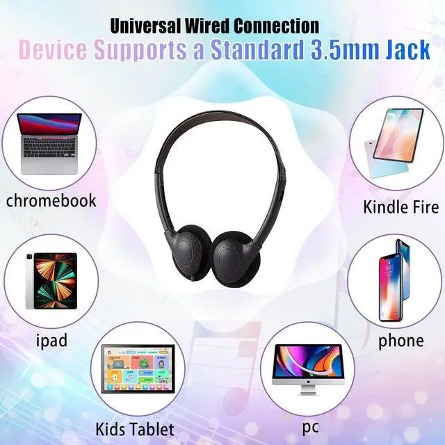 Alt view image 5 of 5 - XOSDA Bulk Headphones 100 Packs Multi Color for School Classroom Kids, Wholesale Class Set Headphones for Students Children Teens and More (LS04,100 Mixed)