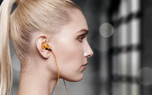 Alt view image 3 of 5 - V-MODA Forza In-Ear Hybrid Sport Headphones with 3-Button Remote & Microphone - Apple Devices, Orange