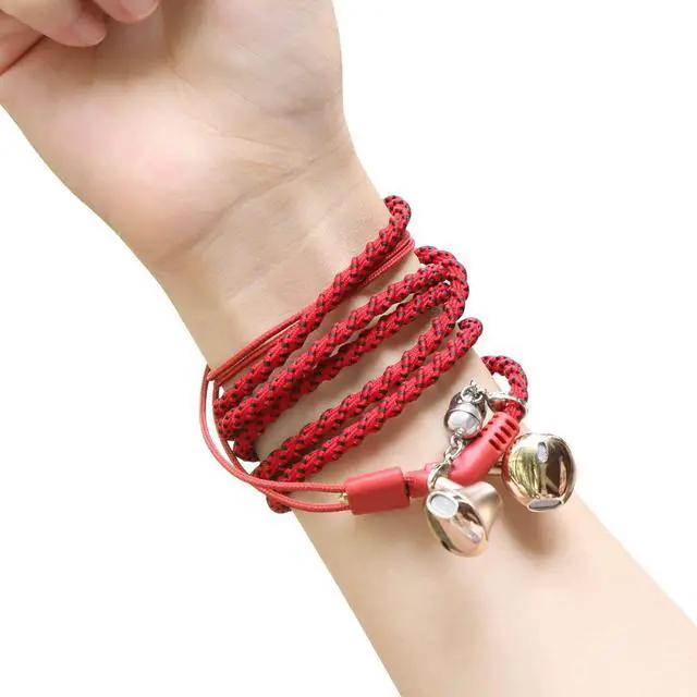 Main image of URIZONS Earbuds Bracelet Wired Earphones in-Ear Headphones - Headsets with Microphone Remote for iPhone/Android Devices Fabric Braided Wristband (red)