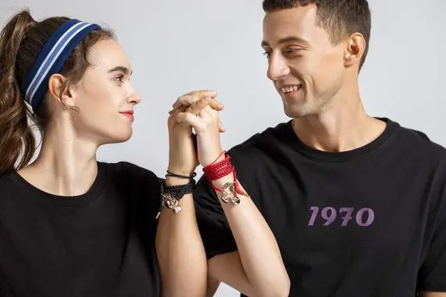 Alt view image 2 of 5 - URIZONS Earbuds Bracelet Wired Earphones in-Ear Headphones - Headsets with Microphone Remote for iPhone/Android Devices Fabric Braided Wristband (red)