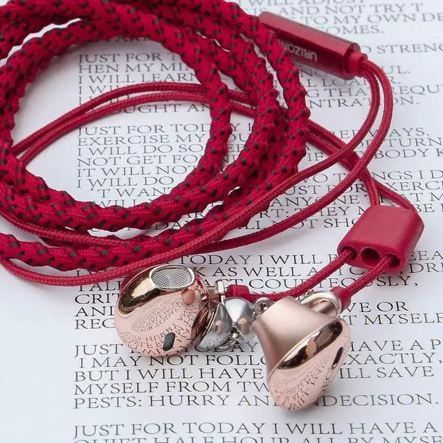 Alt view image 4 of 5 - URIZONS Earbuds Bracelet Wired Earphones in-Ear Headphones - Headsets with Microphone Remote for iPhone/Android Devices Fabric Braided Wristband (red)